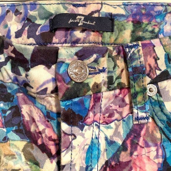 7 For All Mankind Floral Kaleidoscope Skinny Jeans, Size 25 - Picture 7 of 8